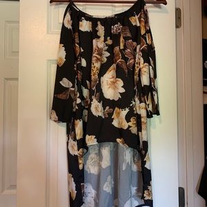 Zanzea High Low Design, open shoulder top